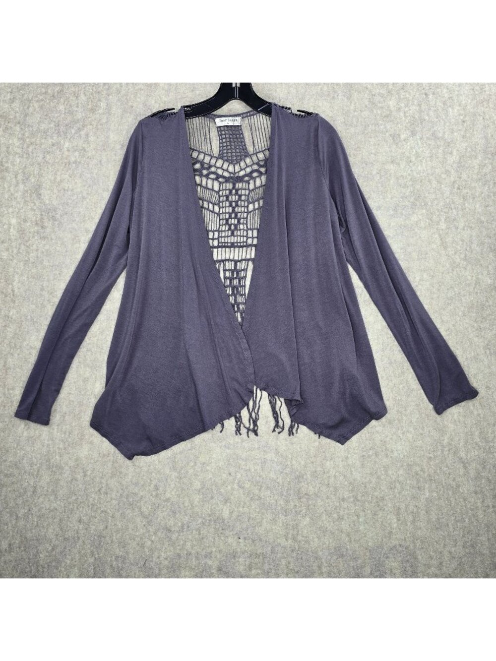 Bear Dance Womens Open Front Draped Cardigan Dark Gray Medium Rayon/Spandex